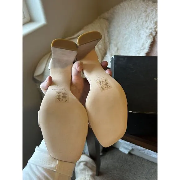 Women's Rag &amp; Bone Ellis Sandal Nude 8.5 Leather Open Toe‎ Heel Party Wedding