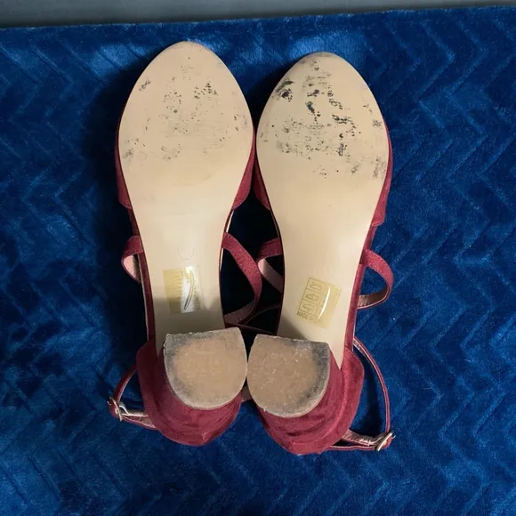 Women's Unbranded Heels, Size 10, Burgundy faux suede