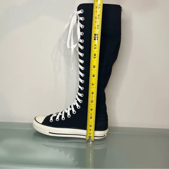 Y2K Converse Knee High Tall Chuck Taylor Shoes Black White Womens US 7 1V708