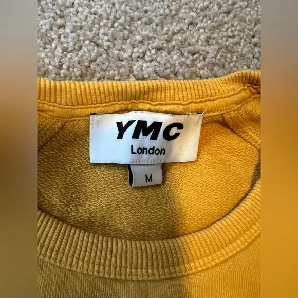 YMC Schrank Sweatshirt Jumper Organic Cotton Sweater Yellow Gold men’s Medium