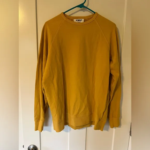 YMC Schrank Sweatshirt Jumper Organic Cotton Sweater Yellow Gold men’s Medium