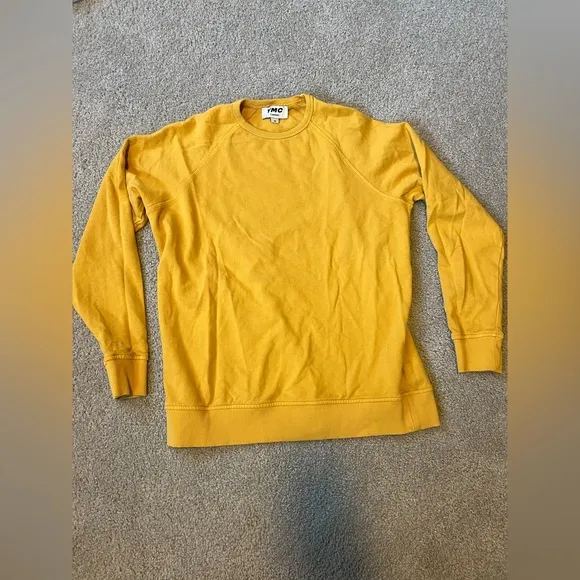 YMC Schrank Sweatshirt Jumper Organic Cotton Sweater Yellow Gold men’s Medium