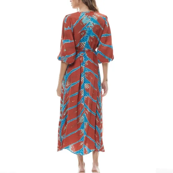 Young Fabulous &amp; Broke Belle Midi Wrap Dress Mud Savannah Wash