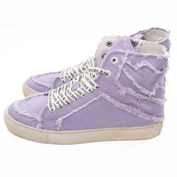 Zadig Voltaire. High Flash Canvas Shoes In Purple.