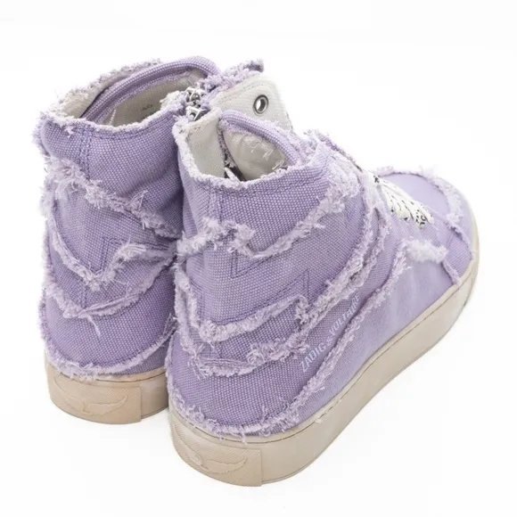 Zadig Voltaire. High Flash Canvas Shoes In Purple.