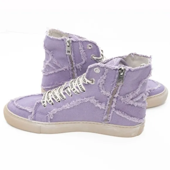 Zadig Voltaire. High Flash Canvas Shoes In Purple.