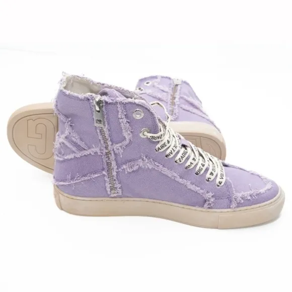 Zadig Voltaire. High Flash Canvas Shoes In Purple.