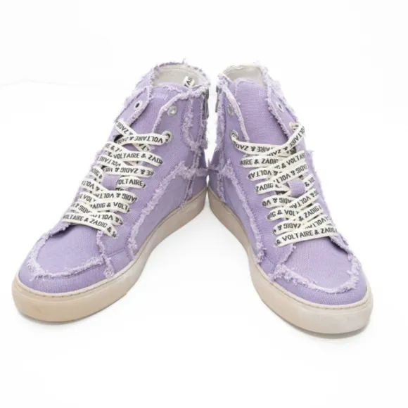 Zadig Voltaire. High Flash Canvas Shoes In Purple.