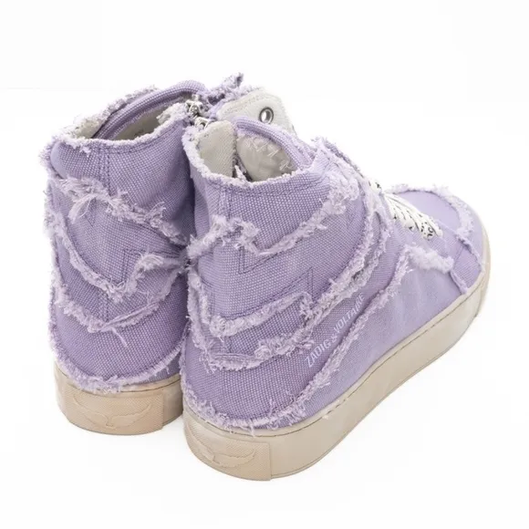 Zadig Voltaire. High Flash Canvas Shoes In Purple.