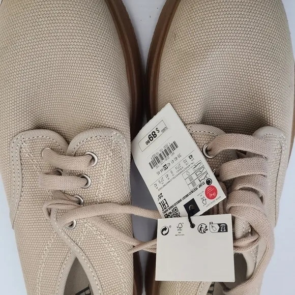 ZARA CHUNKY CANVAS SHOES BEIGE SIZE | 2530/120