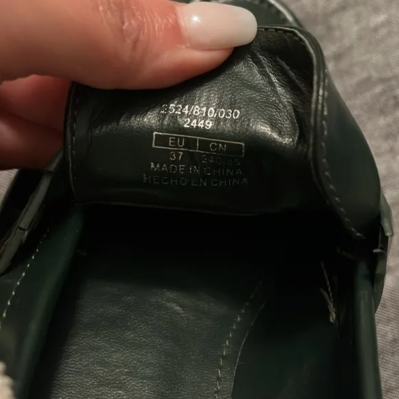 ZARA loafers shoes platform dark green in size 37