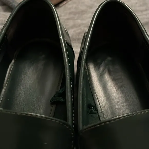 ZARA loafers shoes platform dark green in size 37