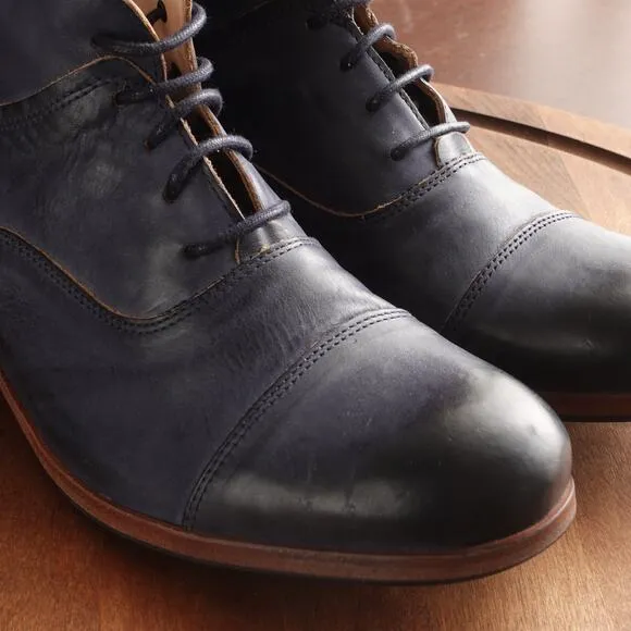 Zeha Berlin Boots Mens SZ EU 40 US 6.5-7 Blue Leather Ankle Lace Up Contemporary