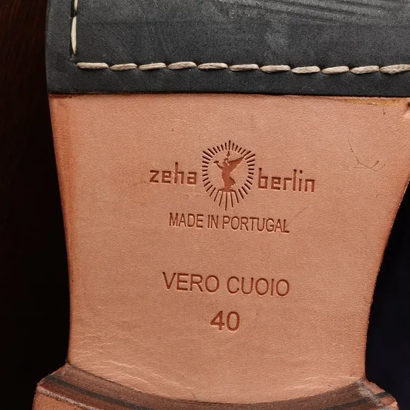 Zeha Berlin Boots Mens SZ EU 40 US 6.5-7 Blue Leather Ankle Lace Up Contemporary