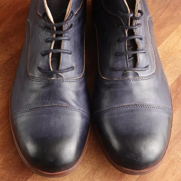 Zeha Berlin Boots Mens SZ EU 40 US 6.5-7 Blue Leather Ankle Lace Up Contemporary