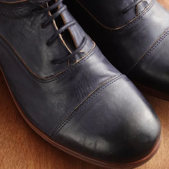 Zeha Berlin Boots Mens SZ EU 40 US 6.5-7 Blue Leather Ankle Lace Up Contemporary